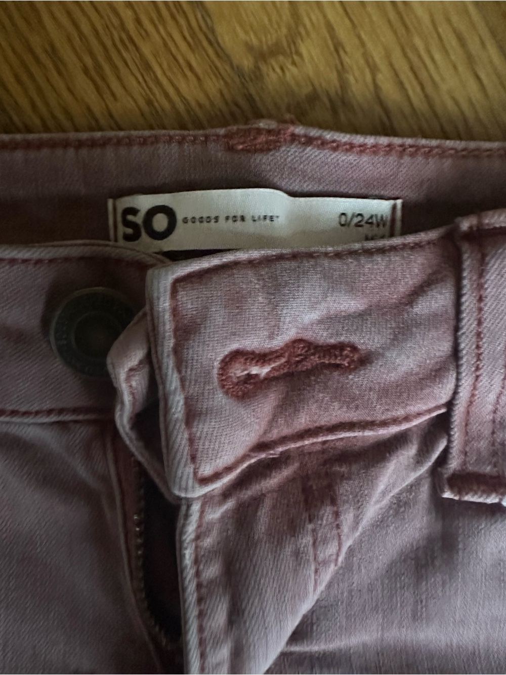 SO Orange/Pink Rolled Hem Jean Shorts - Size 0 - Picture 7 of 8